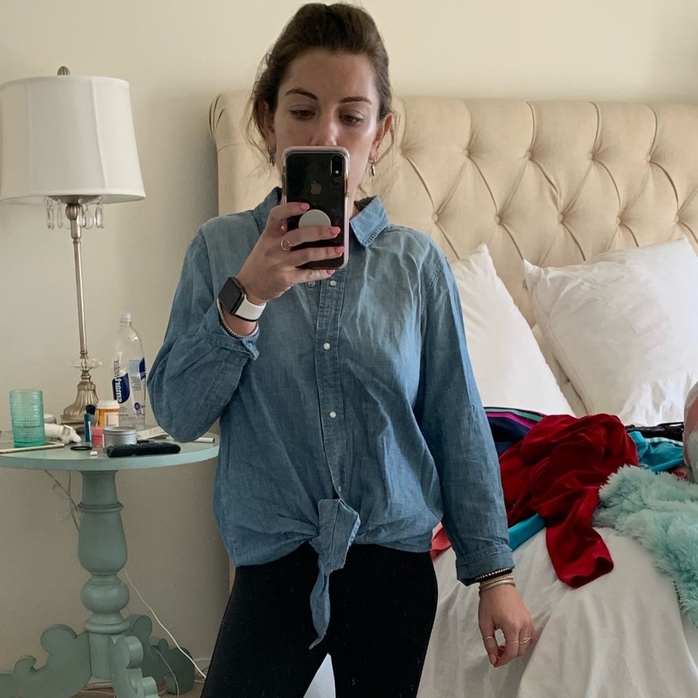Current Elliot button up denim long sleeve sz P